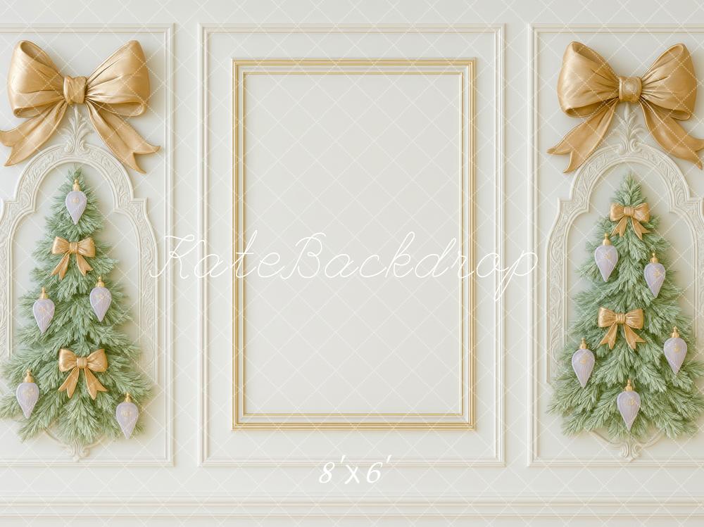 Kate Noël Sapins Nœuds Mur Rétro Toile de fond conçue par Mini MakeBelieve