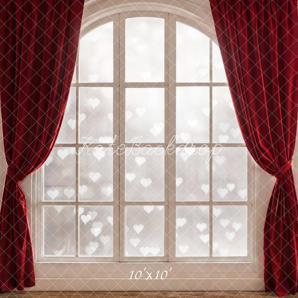 Kate Saint Valentin Fenêtre Rideaux Rouge Toile de fond conçue par Emetselch