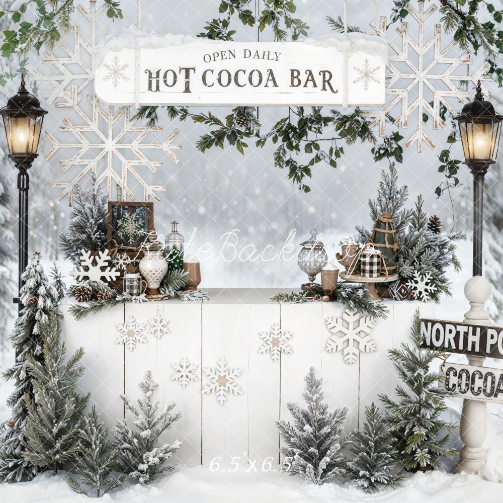 Kate Hiver Bar Cacao Forêt Neige Toile de fond conçue par Emetselch