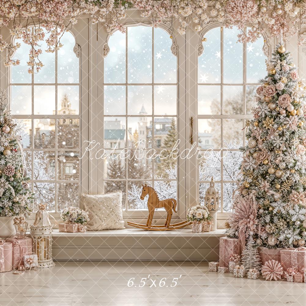 Kate Noël Sapins Rose Cheval Toile de fond conçue par Emetselch - Kate Backdrop FR