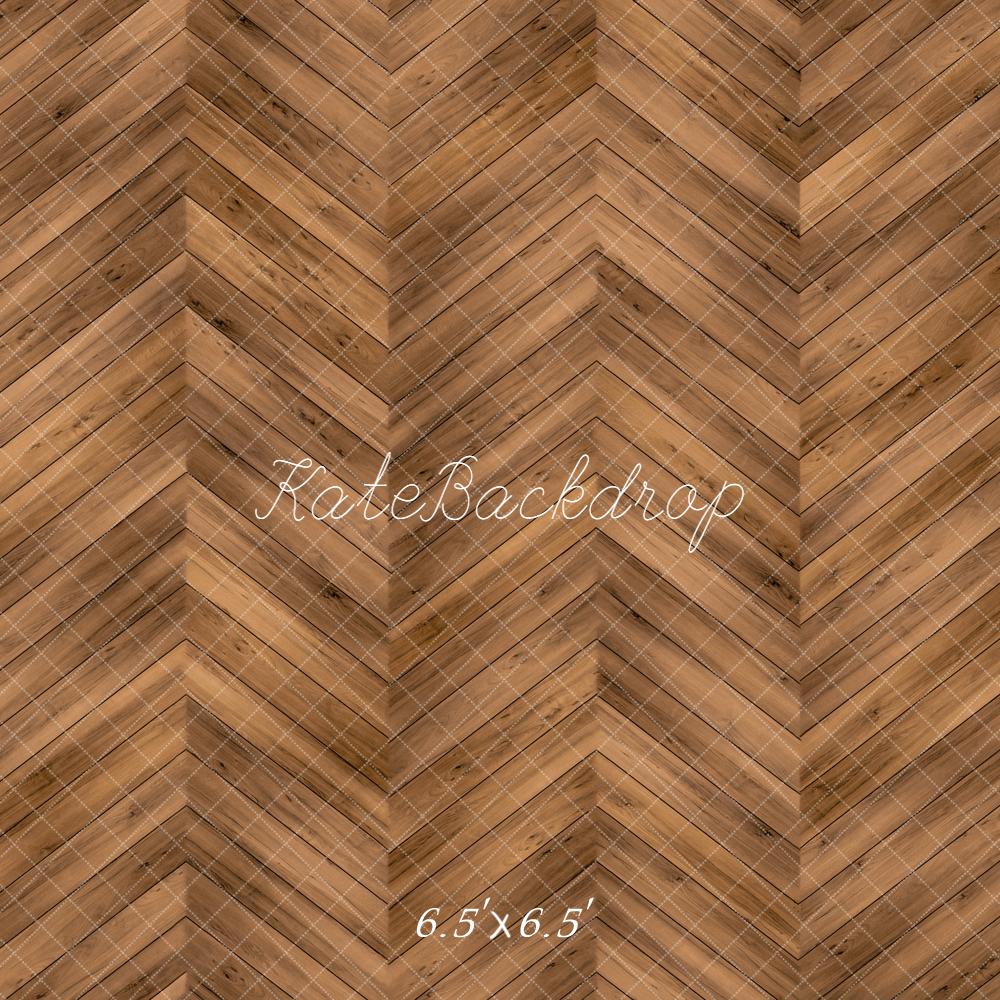 Kate Bois Chevron Marron Texture Sol Toile de fond conçue par kate image - Kate Backdrop FR