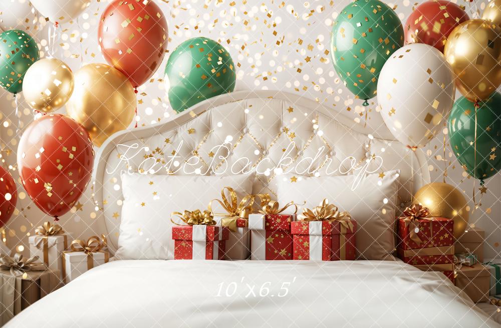 Kate Noël Lit Ballons Cadeaux Toile de fond en Laine conçue par Emetselch - Kate Backdrop FR