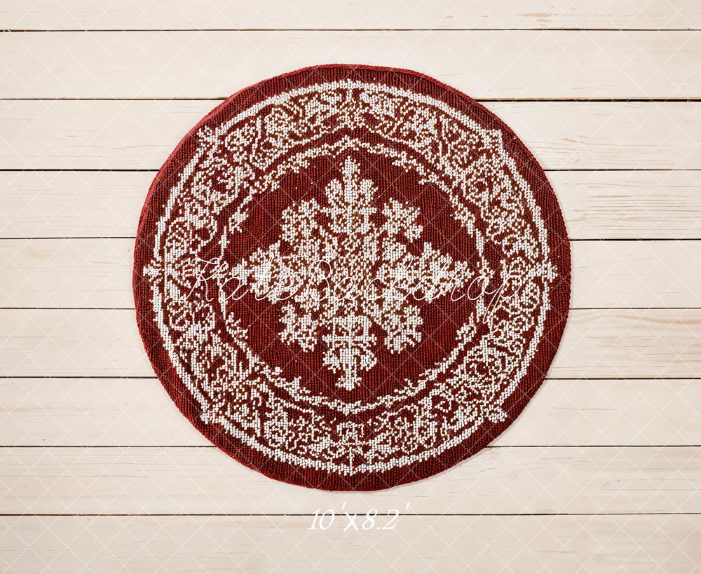 Kate Tapis Rond Motif Bois Sol Toile de fond en Laine conçue par Emetselch - Kate Backdrop FR