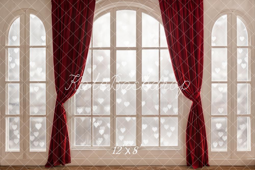 Kate Saint Valentin Fenêtre Rideaux Rouge Toile de fond conçue par Emetselch