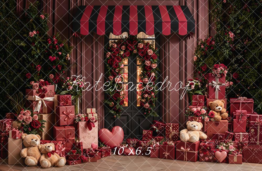 Kate Saint Valentin Cadeaux Ours Fleurs Toile de fond en Laine conçue par Emetselch