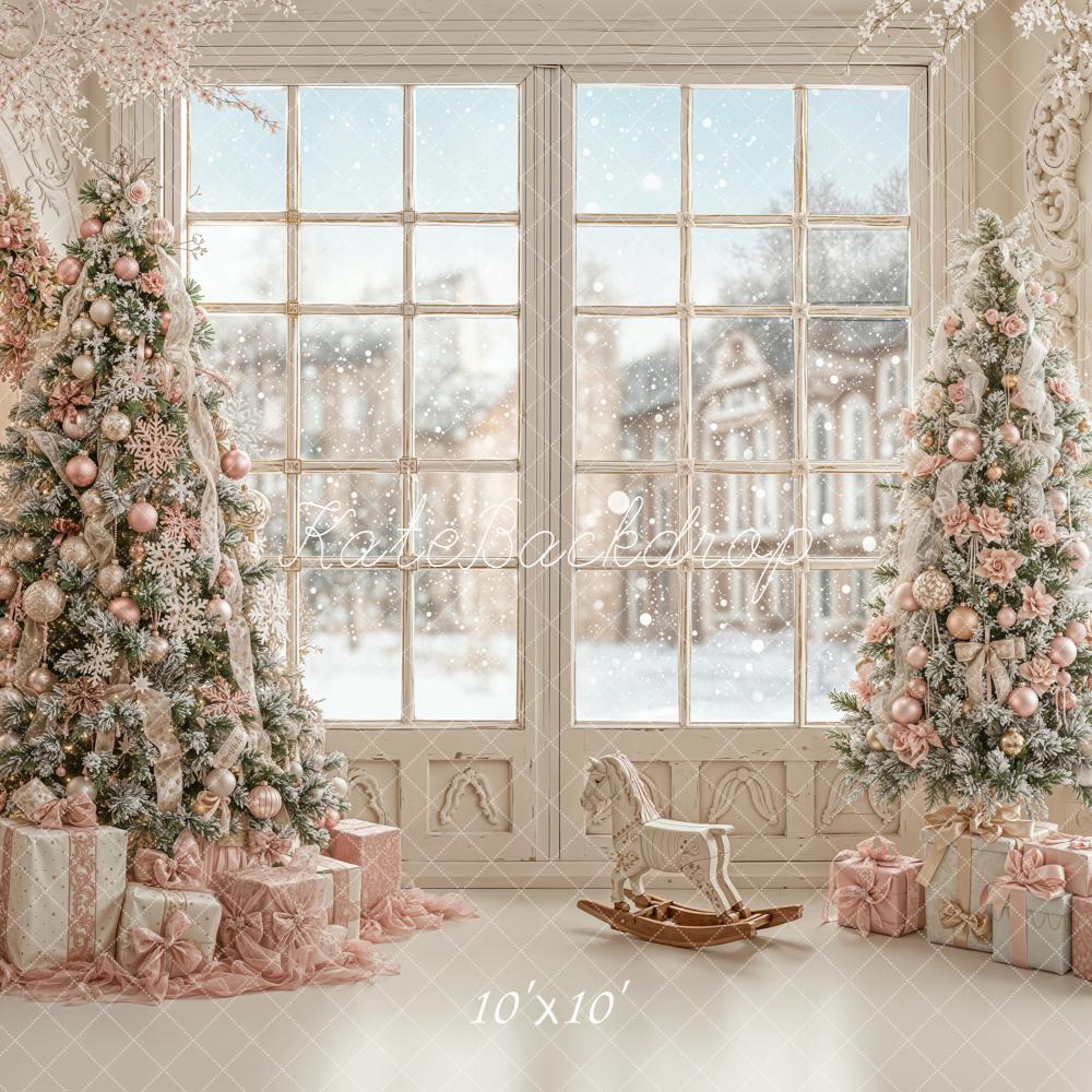 Kate Noël Sapin Cadeaux Fenêtre Toile de fond conçue par Emetselch - Kate Backdrop FR
