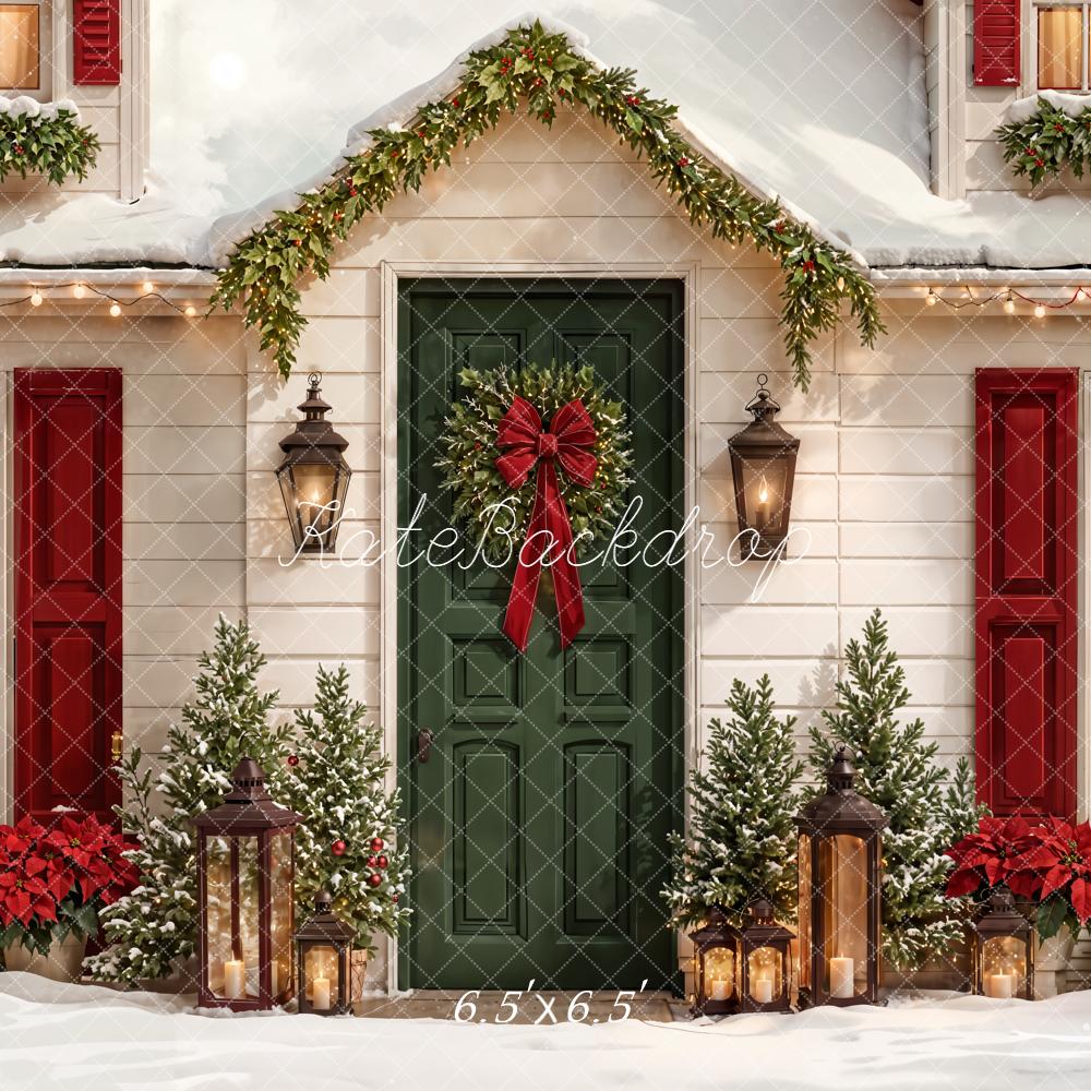 Kate Noël Maison Neige Lanternes Toile de fond conçue par Emetselch