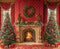 Kate Noël Cheminée Sapins Cadeaux Toile de fond en Laine conçue par Emetselch - Kate Backdrop FR