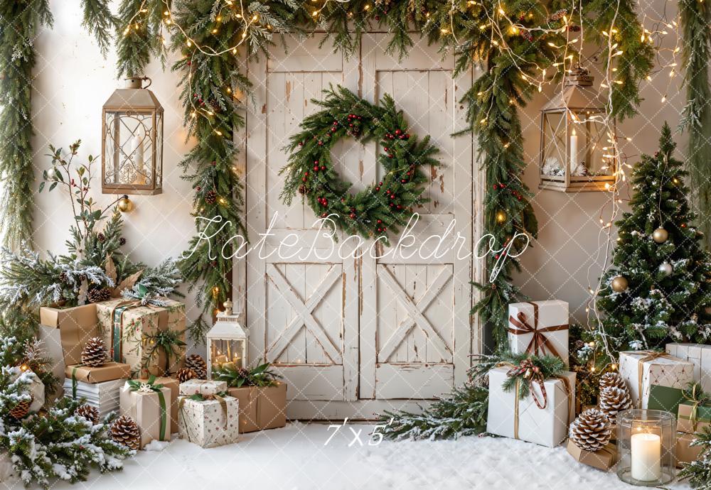 Kate Sapin de Noël Porte Cadeaux Neige Toile de fond conçue par Emetselch - Kate Backdrop FR