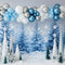 Kate Hiver Arbres Ballons Étoiles Neige Toile de fond conçue par Patty Roberts