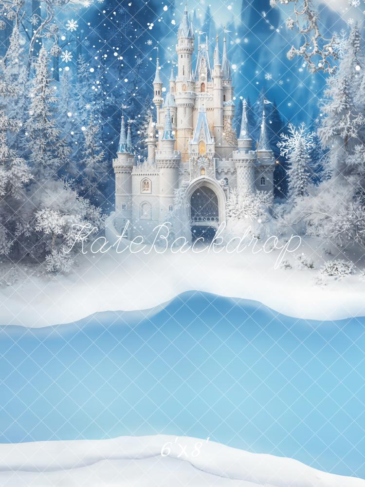 Kate Château Forêt Neige Hiver Toile de fond conçue par Emetselch