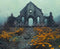 Kate Ruines Fleur Sauvage Brume Toile de fond en Laine conçue par Emetselch - Kate Backdrop FR