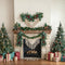 Kate Noël Cheminée Sapins Cadeaux Toile de fond conçue par Emetselch