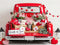 Kate Saint Valentin Camion Rouge Fleurs Lettres Toile de fond conçue par Patty Roberts
