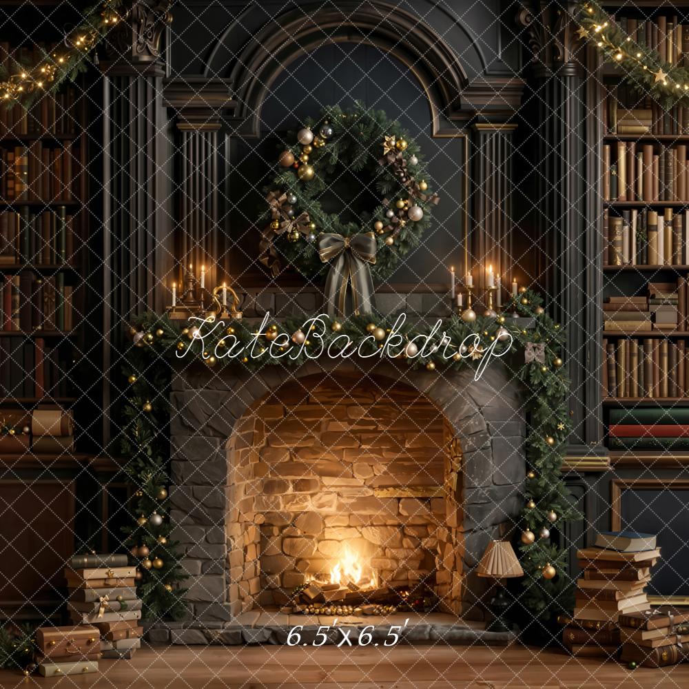 Kate Noël Cheminée Livres Décorations Toile de fond conçue par Emetselch - Kate Backdrop FR