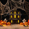 Kate Halloween Maison Citrouilles Toiles Araignées Toile de fond conçue par Patty Roberts