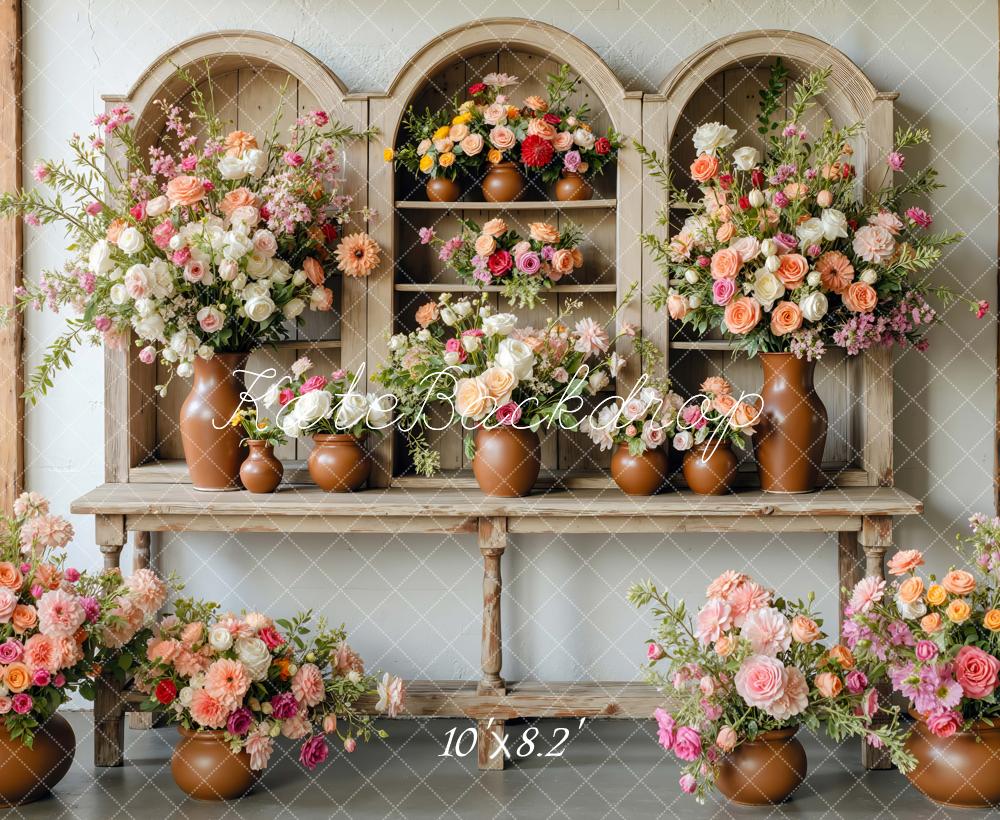 Kate Fleurs Étagère Vases Toile de fond conçue par Mini MakeBelieve