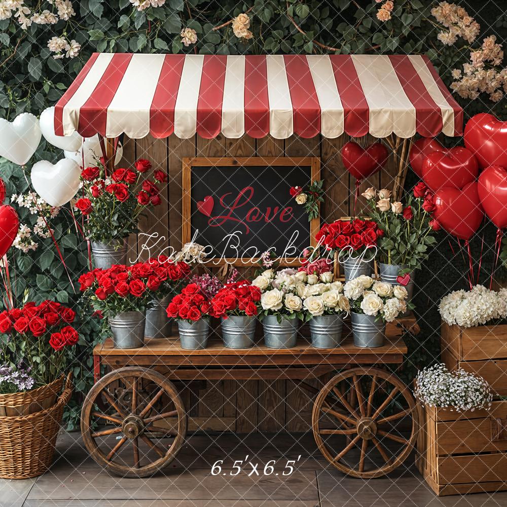 Kate Saint Valentin Stand Fleurs Ballons Toile de fond conçue par Emetselch