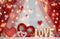 Kate Saint Valentin Cœurs Lumière Toile de fond en Laine conçue par Emetselch