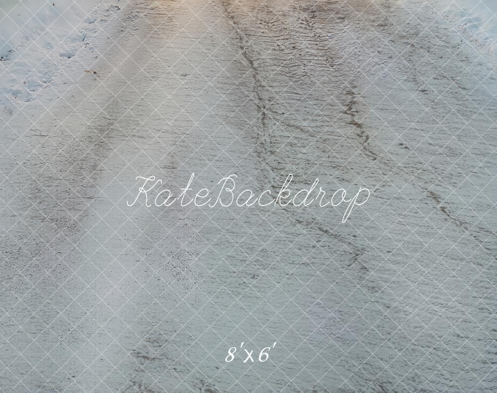 Kate Chemin Neige Blanc Texture Sol Toile de fond en Laine conçue par Kate Image