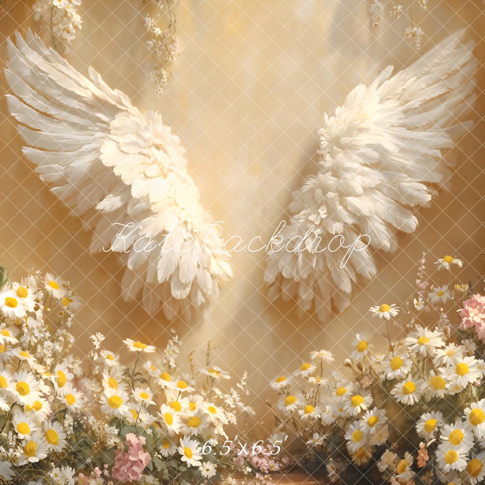 Kate Nouveau-né Ailes Anges Fleurs Toile de fond conçue par Emetselch