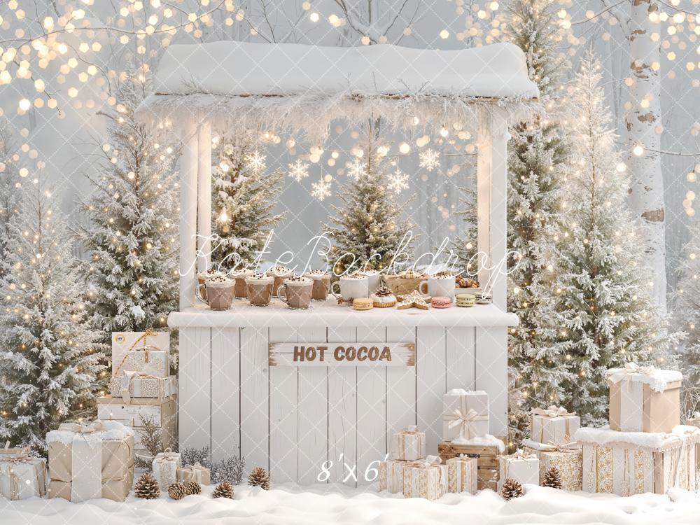 Kate Hiver Stand Chocolat Sapins Cadeaux Toile de fond conçue par Emetselch