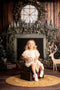Kate Sapin de Noël Bois Cheminée Cerf Toile de fond+Bois Brun Sol Toile de fond - Kate Backdrop FR