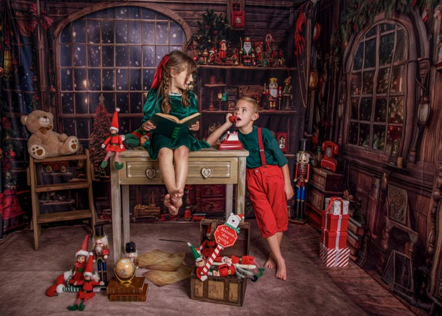 Kate Fenêtre Noël Père Noël Chambre Toile de fond pour la photographie - Kate Backdrop FR