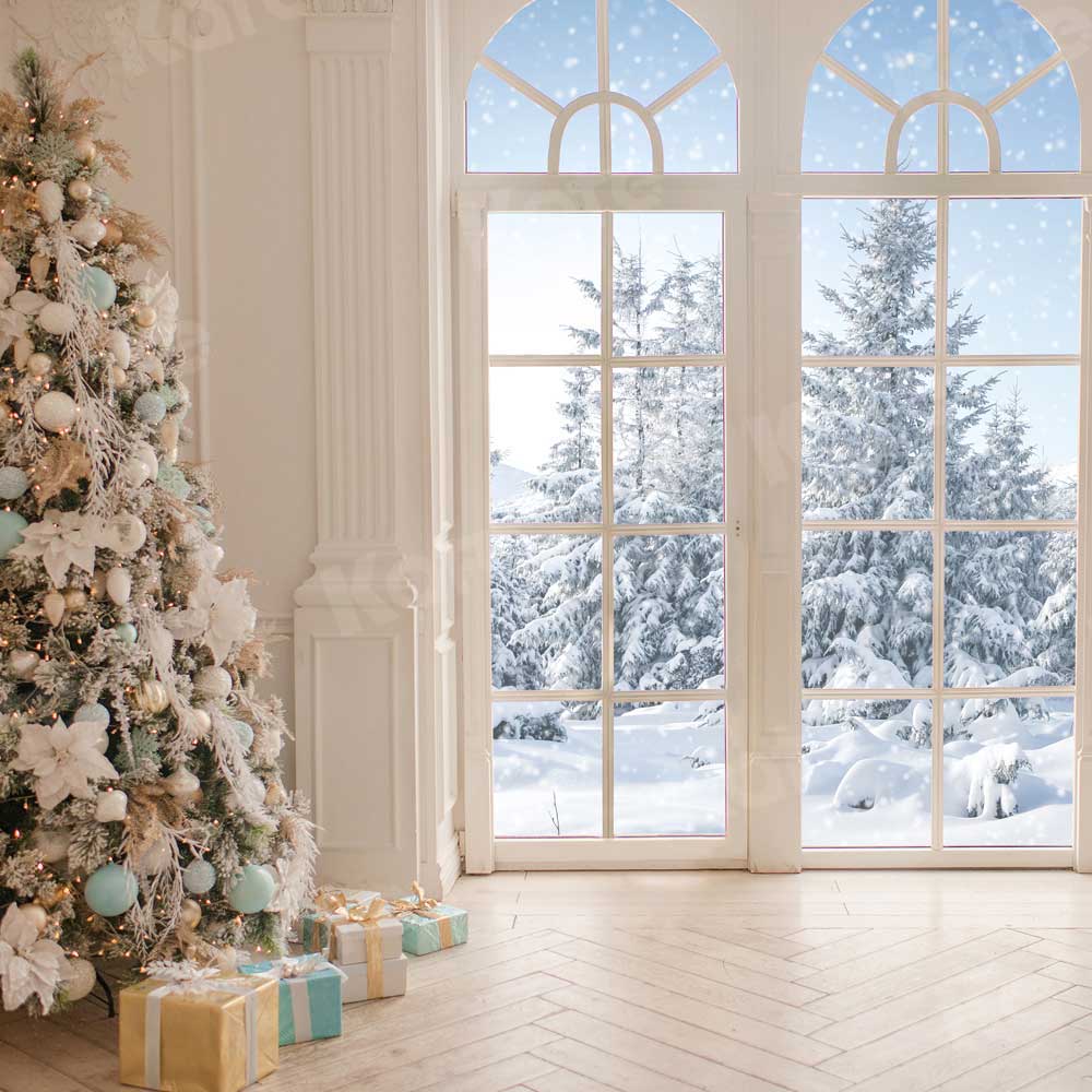Kate Noël Blanc Sapin Neige Toile de fond pour la photographie - Kate Backdrop FR