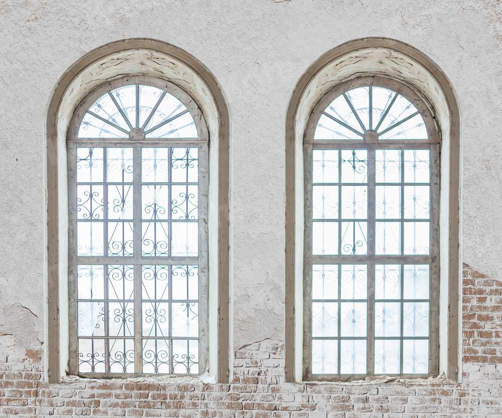 Kate Rétro Vieux mur Fenêtres Toile de fond pour la photographie
