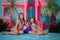 Kate Été Piscine Rêve de poupée Toile de fond conçu par Ashley Paul - Kate Backdrop FR