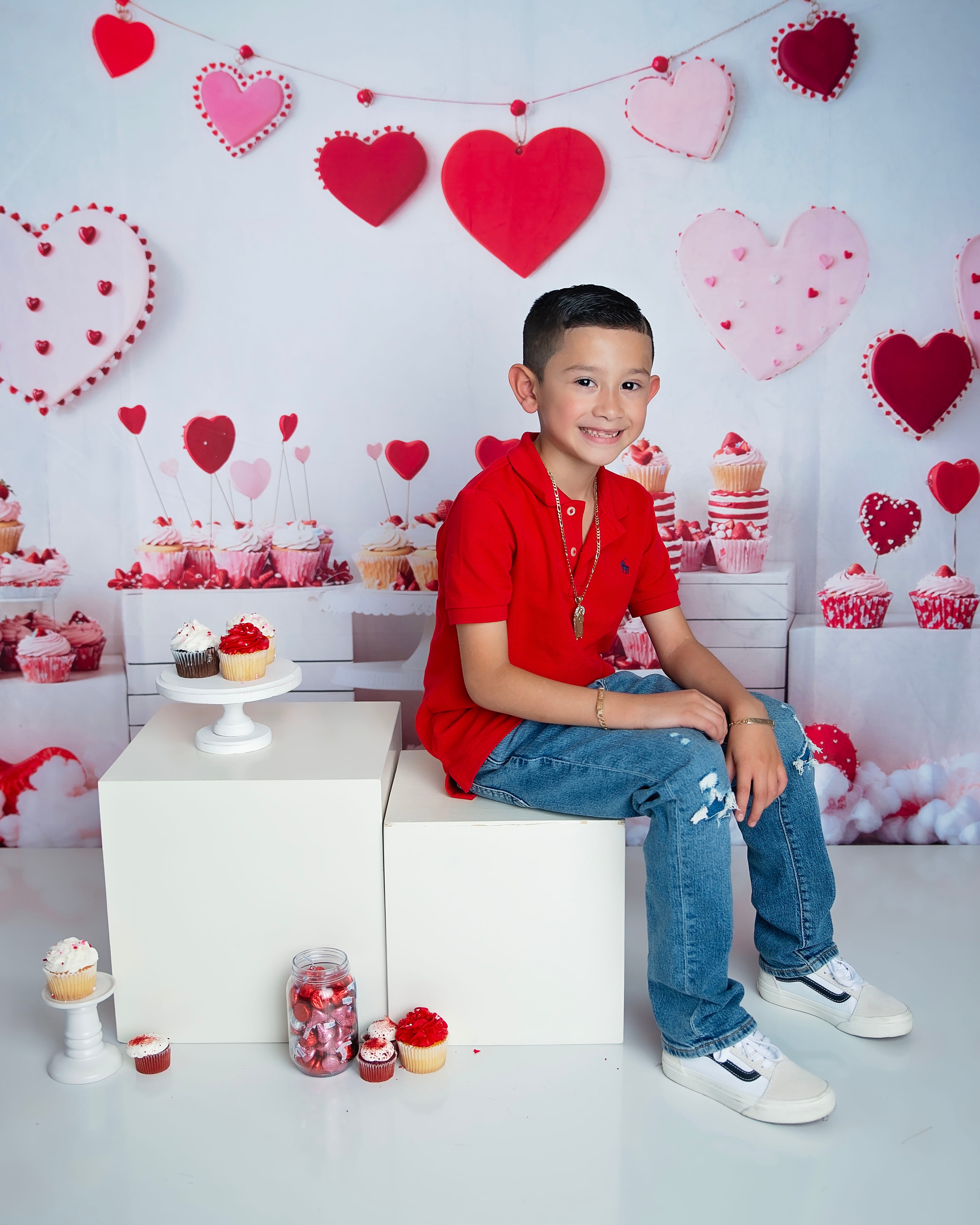 Kate Saint Valentin Petit Gâteau Dessert Rouge Toile de fond conçue par Emetselch