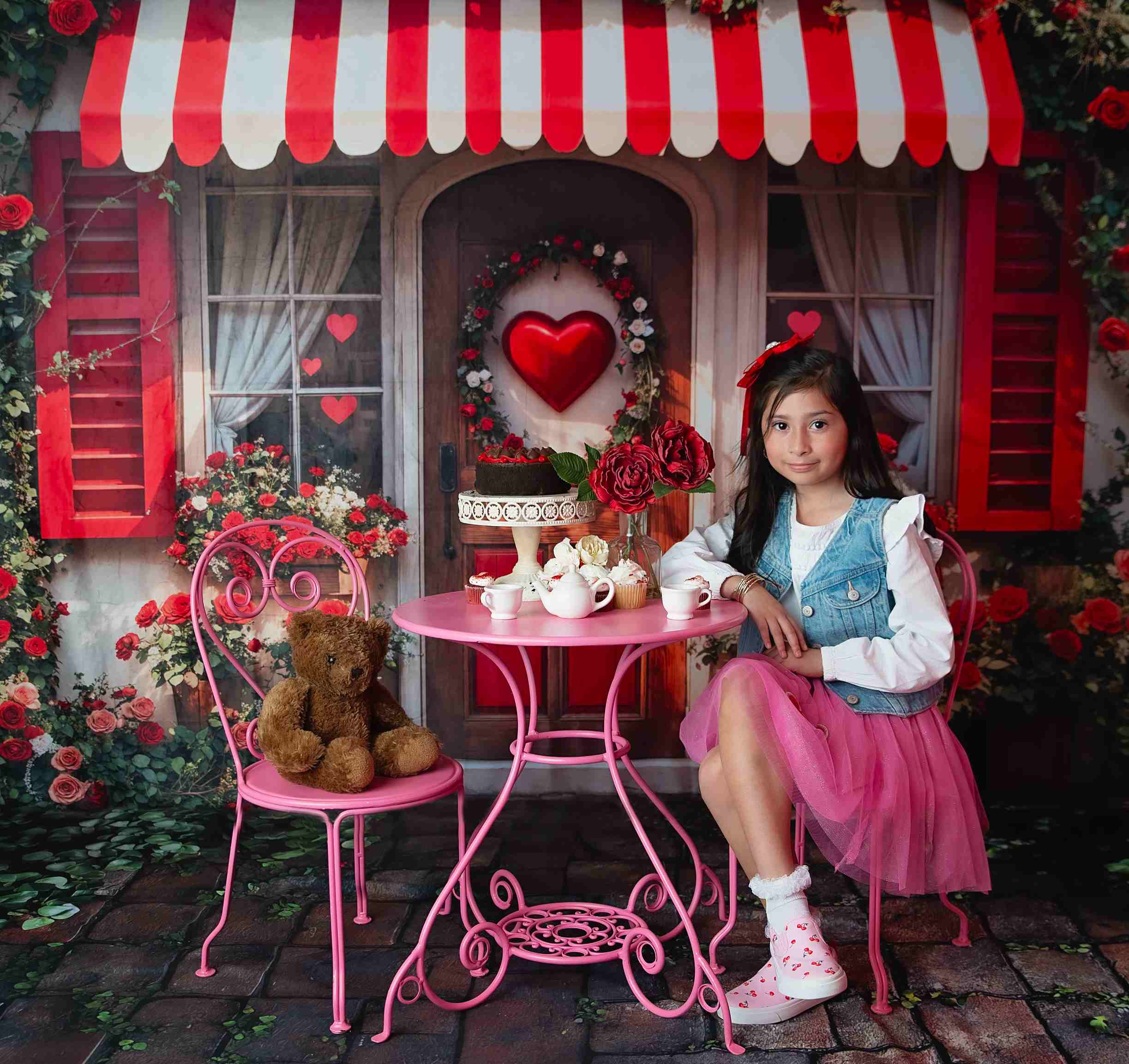 Kate Saint Valentin Roses Rouge Porte Toile de fond conçue par Emetselch - Kate Backdrop FR
