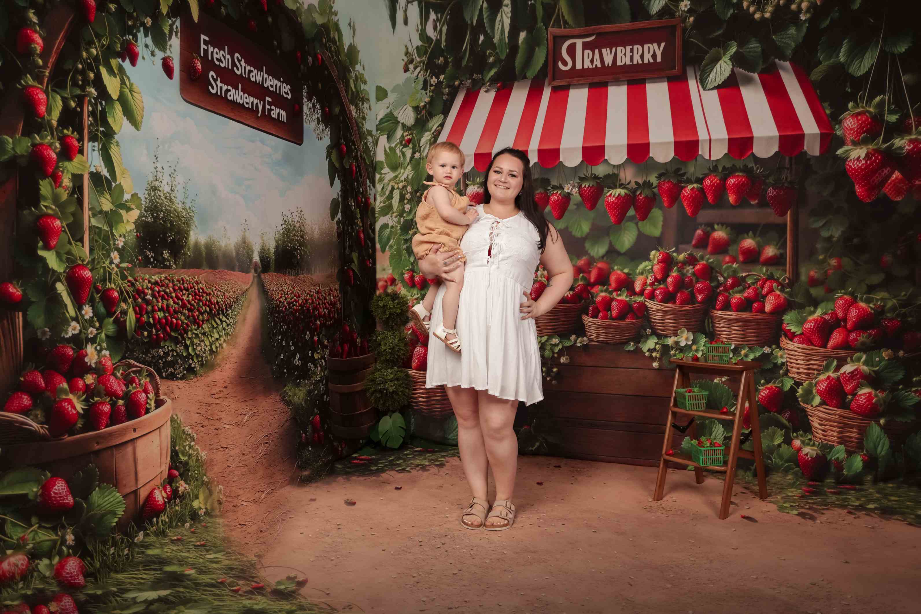 Kate Printemps Marché aux Fraises Panier Ensemble de chambre - Kate Backdrop FR