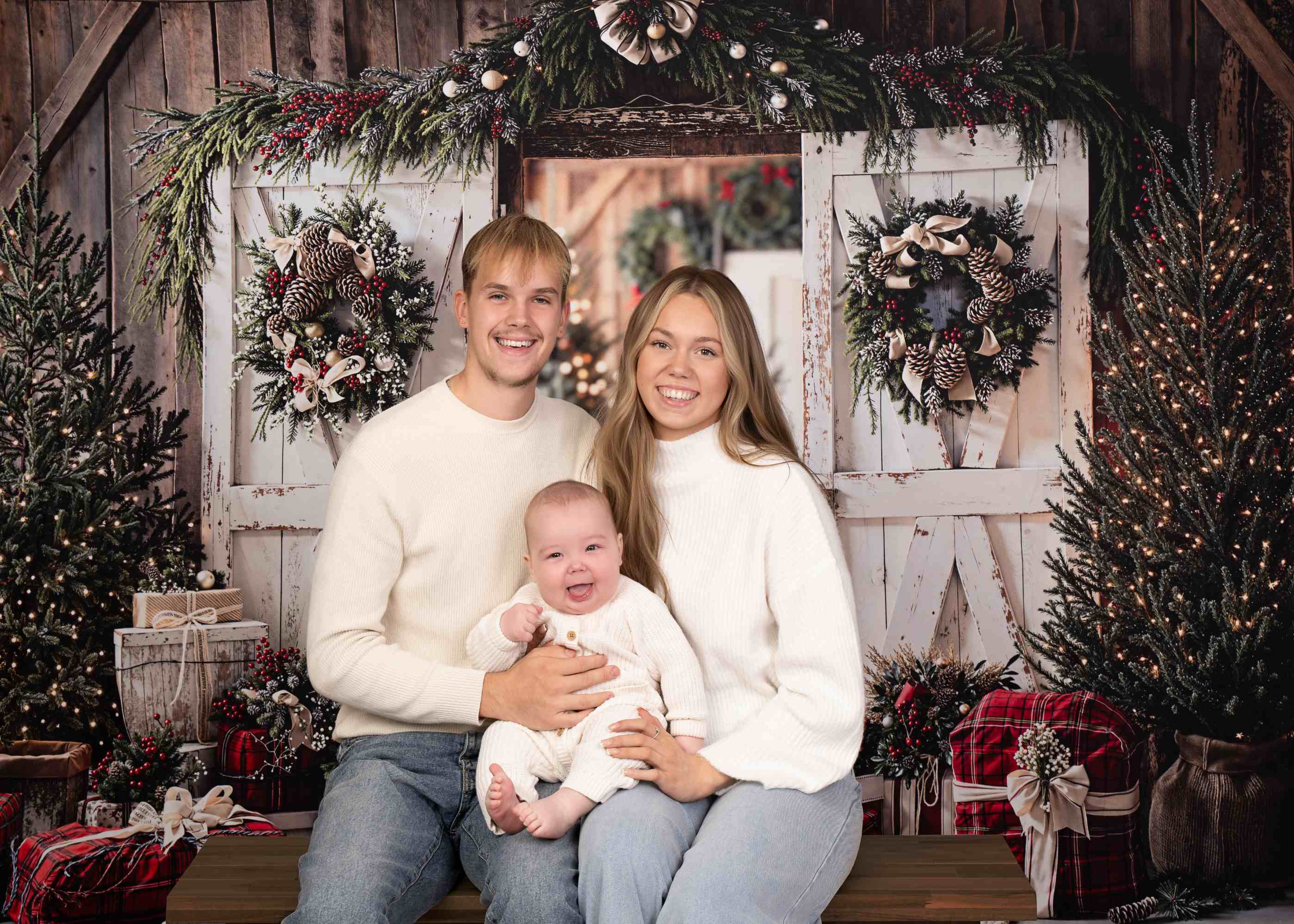 Kate Noël Sapin Cadeaux Porte Lumière Toile de fond conçue par Emetselch