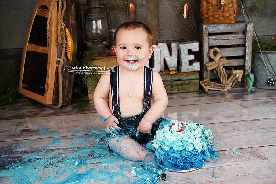 Katebackdrop£ºKate Children 1st Birthday Go Fishing  Backdrop for Photography Designed By Arica Kirby