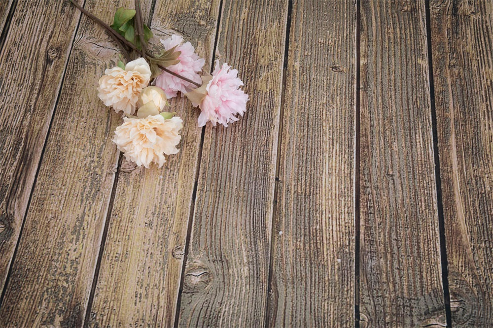 Kate tapis de sol en caoutchouc imprimé par ordinateur en bois vintage marron - Kate Backdrop FR