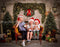 Kate Porte Mur de briques Toile de fond Arbres de Noël conçue par la photographie JS - Kate Backdrop FR
