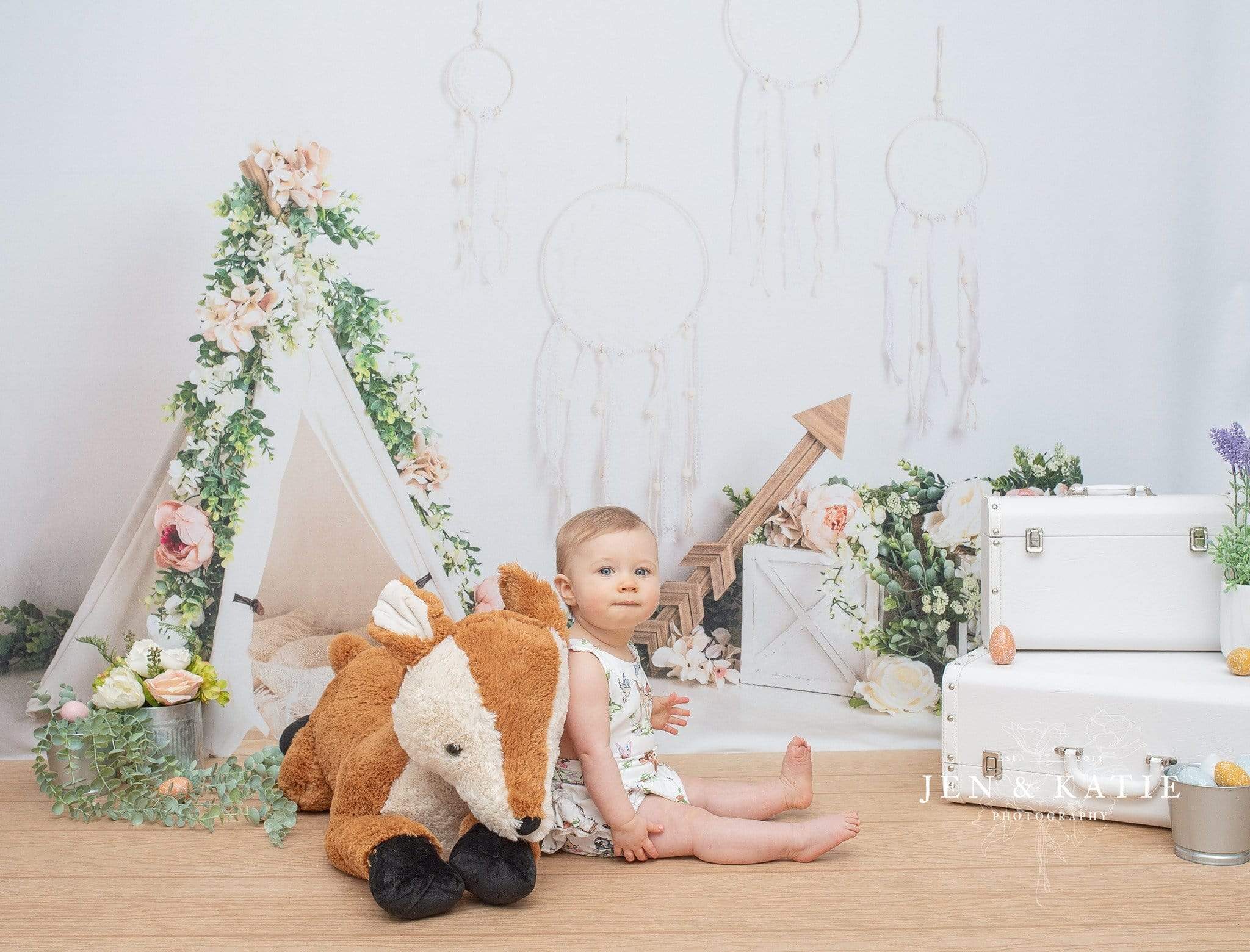 Toile de fond de printemps Boho tipi pour la fête des mères de Kate conçue par Megan Leigh Photographie