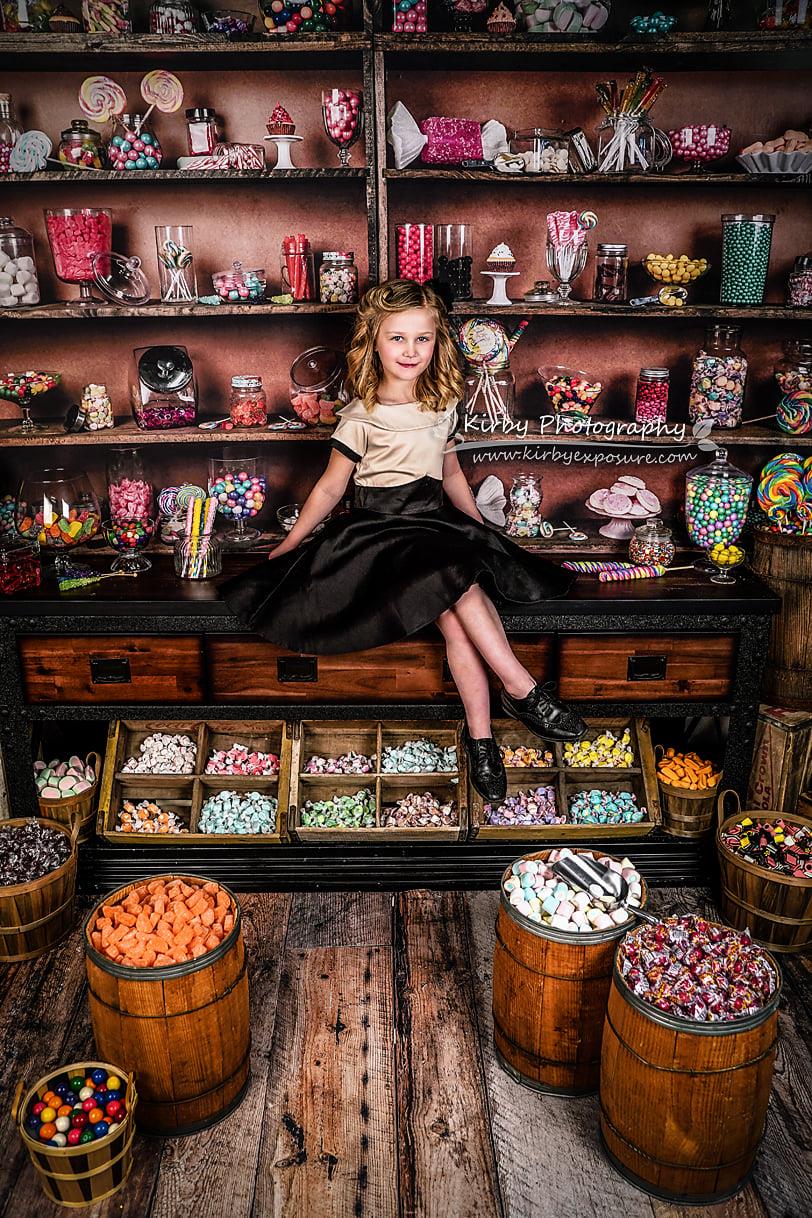 Kate Anniversaire Bonbons Boutique Toile de fond conçu par Arica Kirby