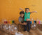 Kate Double-face Bleu-vert/Jaune Photographie Toile de fond Pliable 5x6.5pi(1.5x2m) - Kate Backdrop FR
