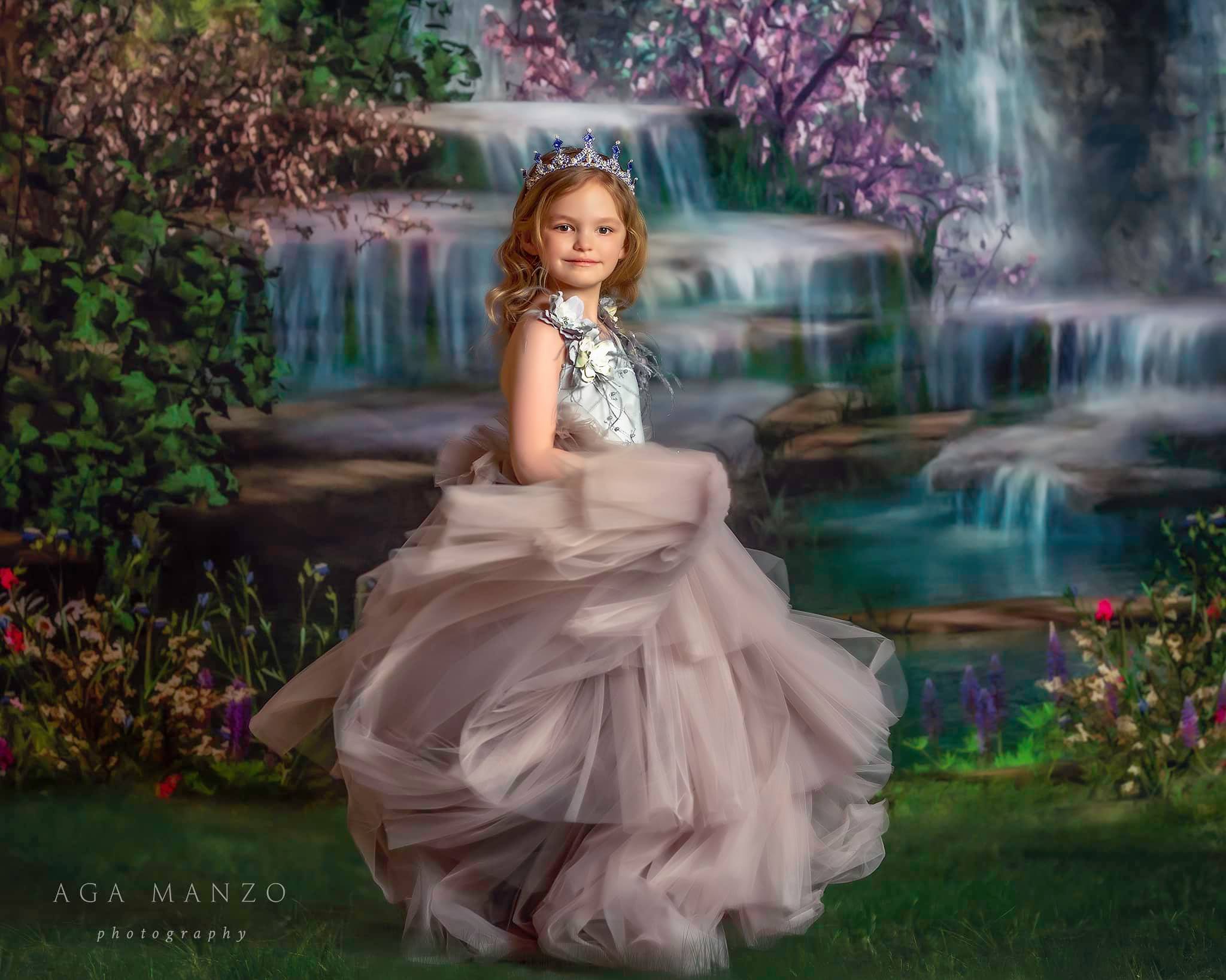 Kate Sirène Chute d'eau Printemps Été Pâques Toile de fond