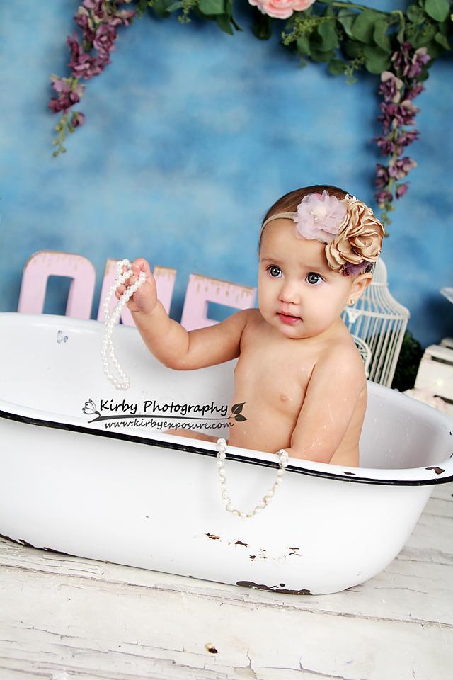 Kate 1st Birthday Floral Garden Backdrops print with ONE Designed by Arica Kirby - Kate backdrops UK