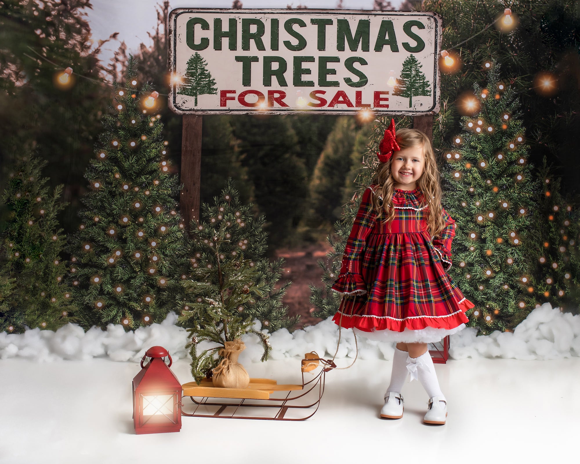 Kate Sapin de Noël Arbres Vert Toile de fond pour la photographie - Kate Backdrop FR