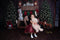 Kate Noël Bonhomme de neige Wapiti Cheminée Toile de fond Conçu par Emetselch - Kate Backdrop FR
