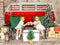 Kate Sapin de Noël Rouge Camping-car Neige Toile de fond conçu par Kerry Anderson - Kate Backdrop FR