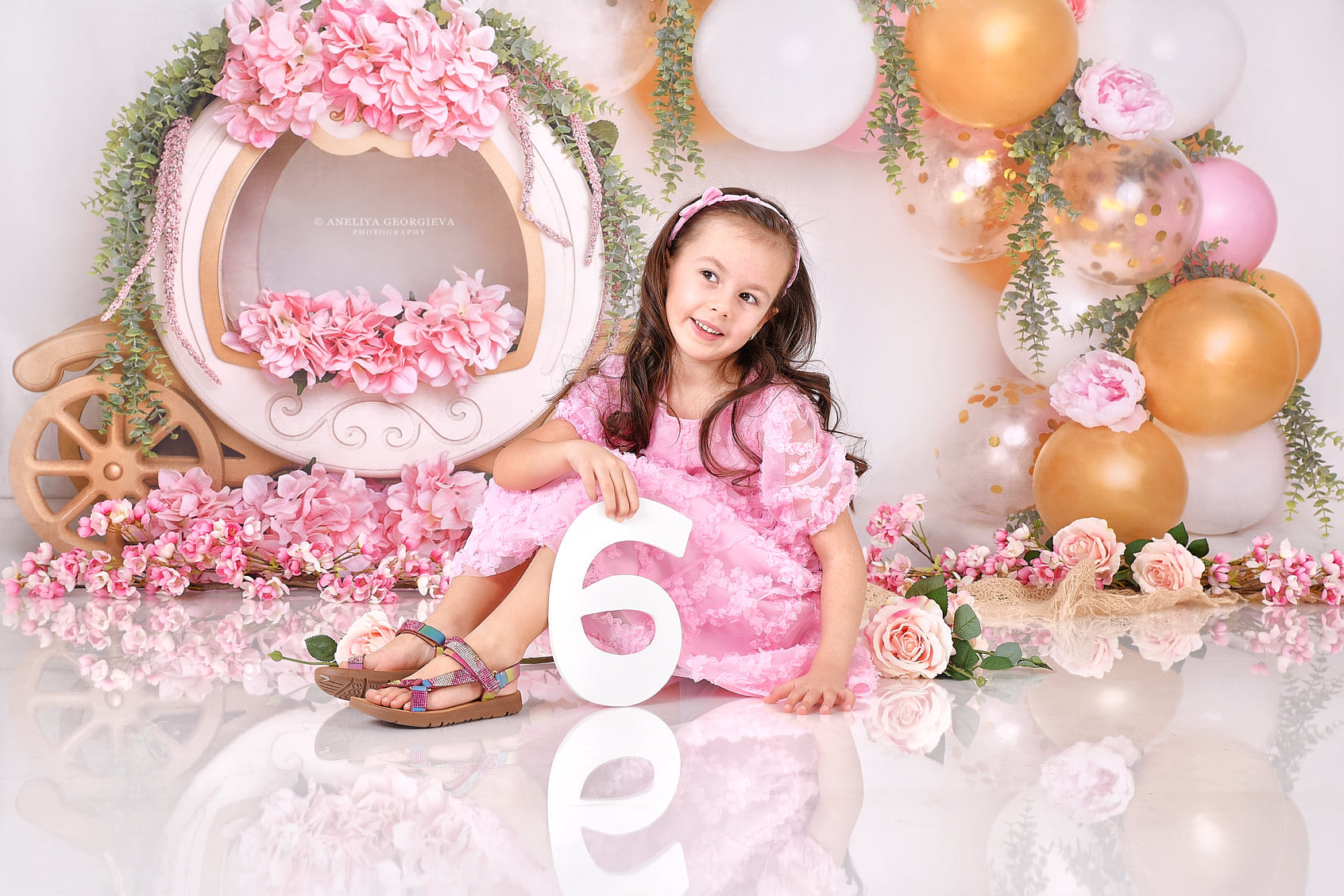 Kate Cake smash Fleurs Ballon Enfant Toile de fond conçue par Lisa B