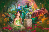 Kate Champignons Forêt Pays des merveilles Conte de fées Toile de fond