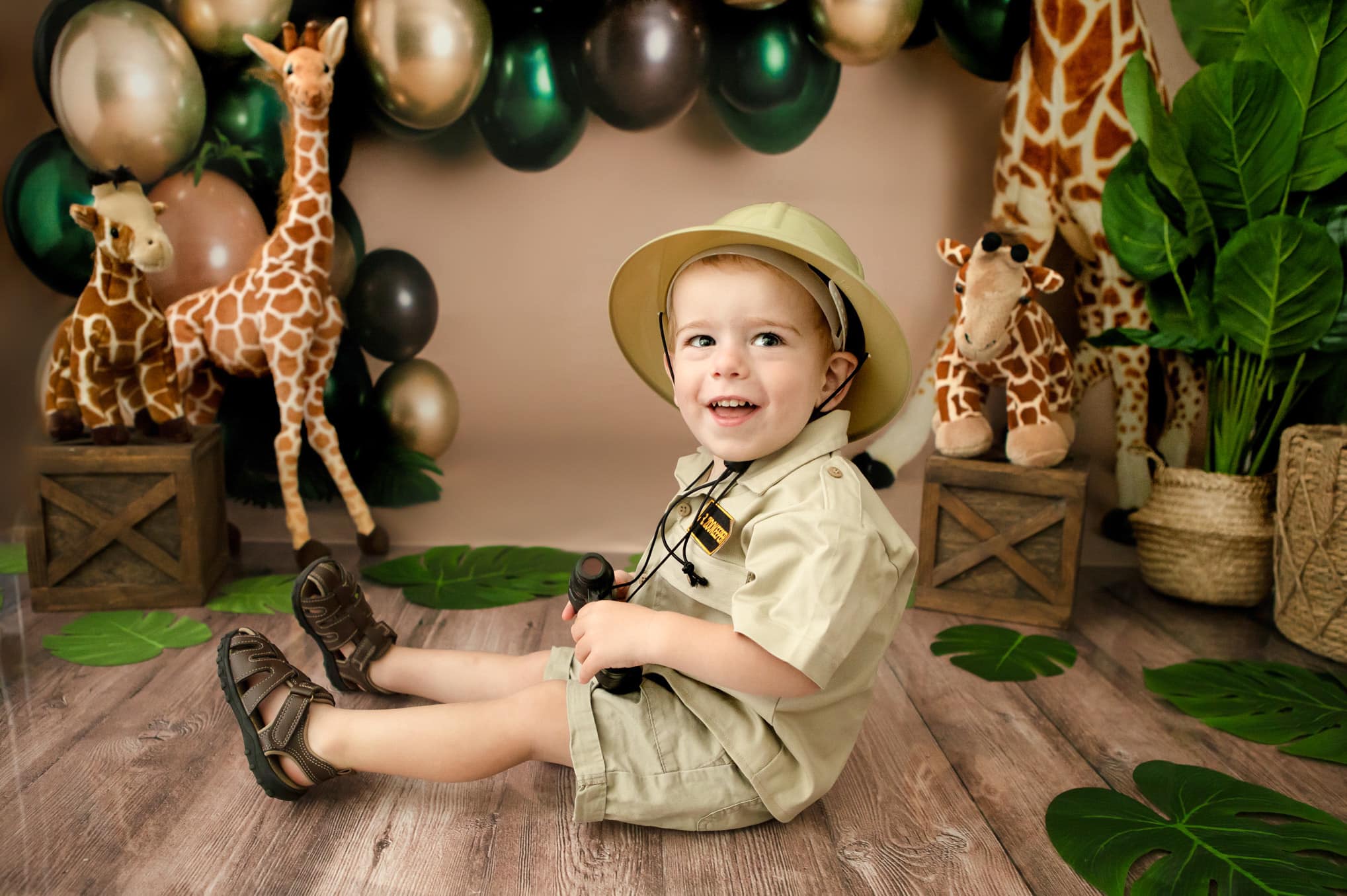 Kate Girafe Ballons Anniversaire Toile de fond conçue par Rose Abbas - Kate Backdrop FR