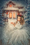 Kate Maison Arbres Hiver Noël Neige Blanc Toile de fond conçue par Jerry_Sina - Kate Backdrop FR